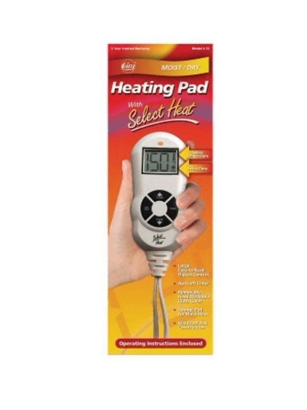 Cara moist/dry heating pad select heat digital control